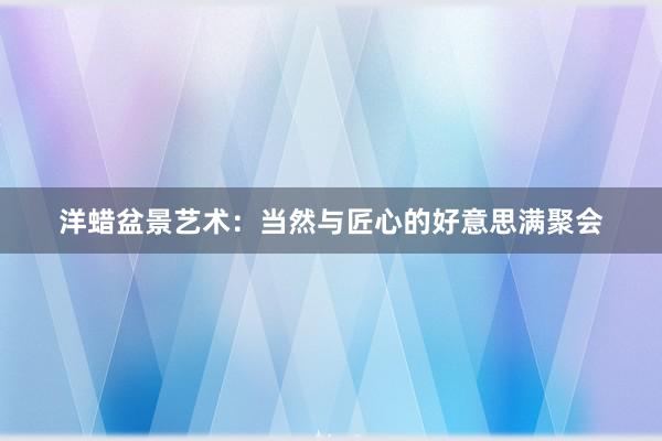 洋蜡盆景艺术：当然与匠心的好意思满聚会