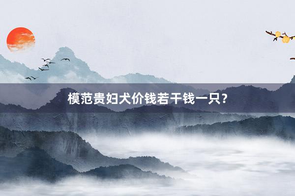 模范贵妇犬价钱若干钱一只？